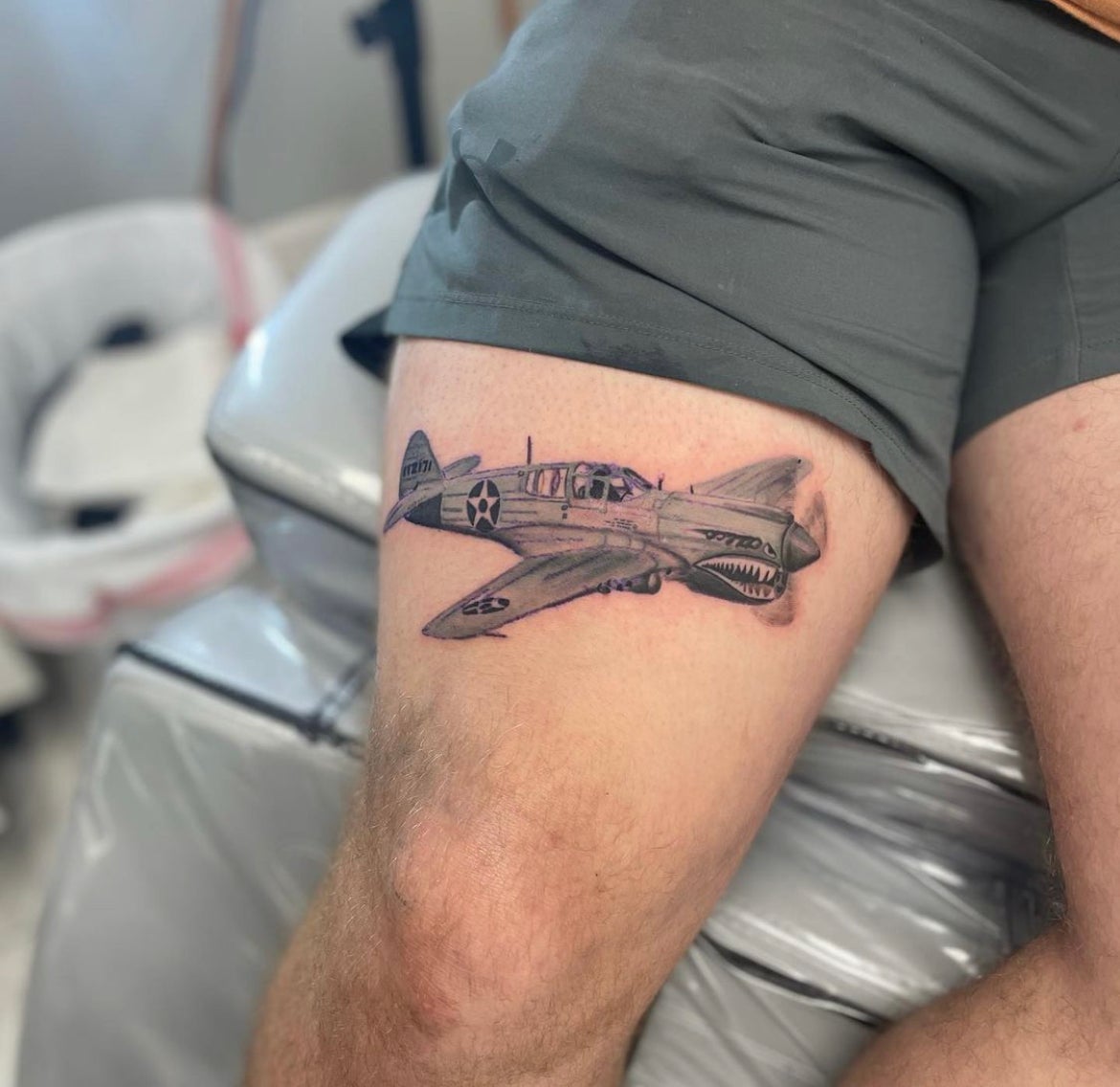 Plane Tattoo | Plane tattoo, Aircraft tattoo, Cool tattoos for guys